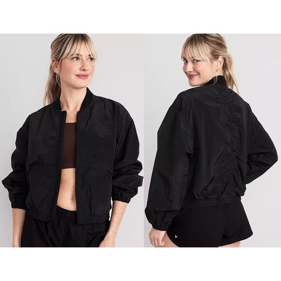 NWT Old Navy Women's XL Quick Dry Full-Zip Cropped Athletic Jacket Drop Shoulder - Picture 1 of 5